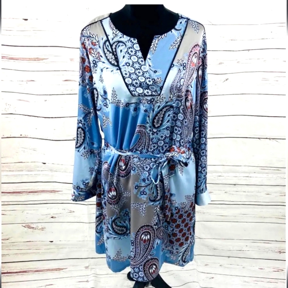 Dana Buchanan Paisley blue dress size l